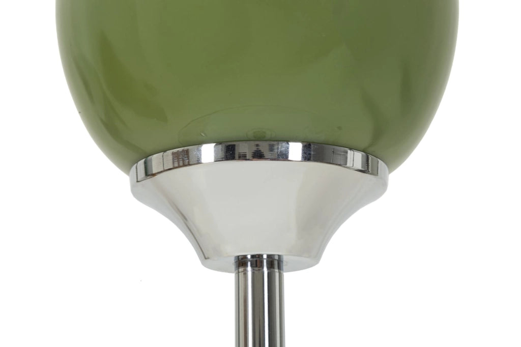 Lampada da Terra Eva One Ø40x160 cm in Vetro e Ferro e Tessuto Verde e Grigio
