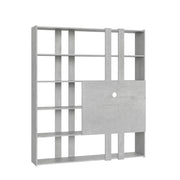 Libreria a giorno Kato H con pannello porta TV cemento