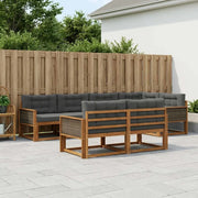 Set di divani da esterno con cuscino 7 pcs Naturale e Antracite