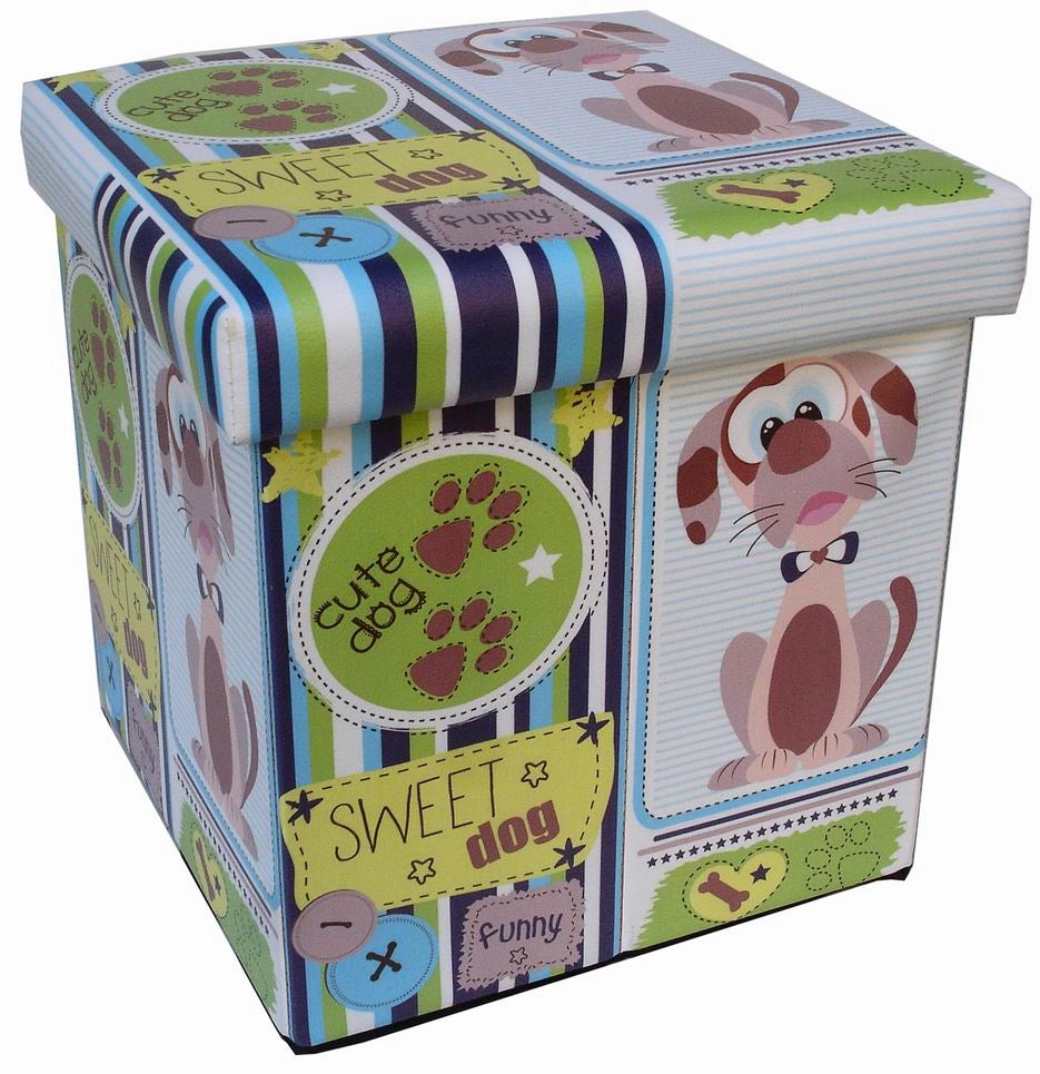 Biscottini Pouf contenitore richiudibile in ecopelle sweet Praticissimo 32x32x32