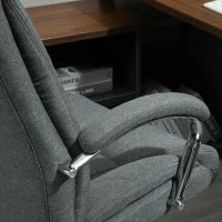 Sedia da Ufficio Imbottita e Girevole in Tessuto Traspirante, 65x78x110-120cm, Grigio