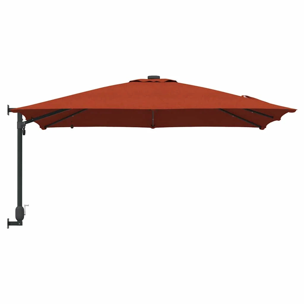 Moderno ombrellone da giardino basculante 248,5 x 247,5 x 160 cm con pratica illuminazione a LED poliestere terracotta 02_0058655