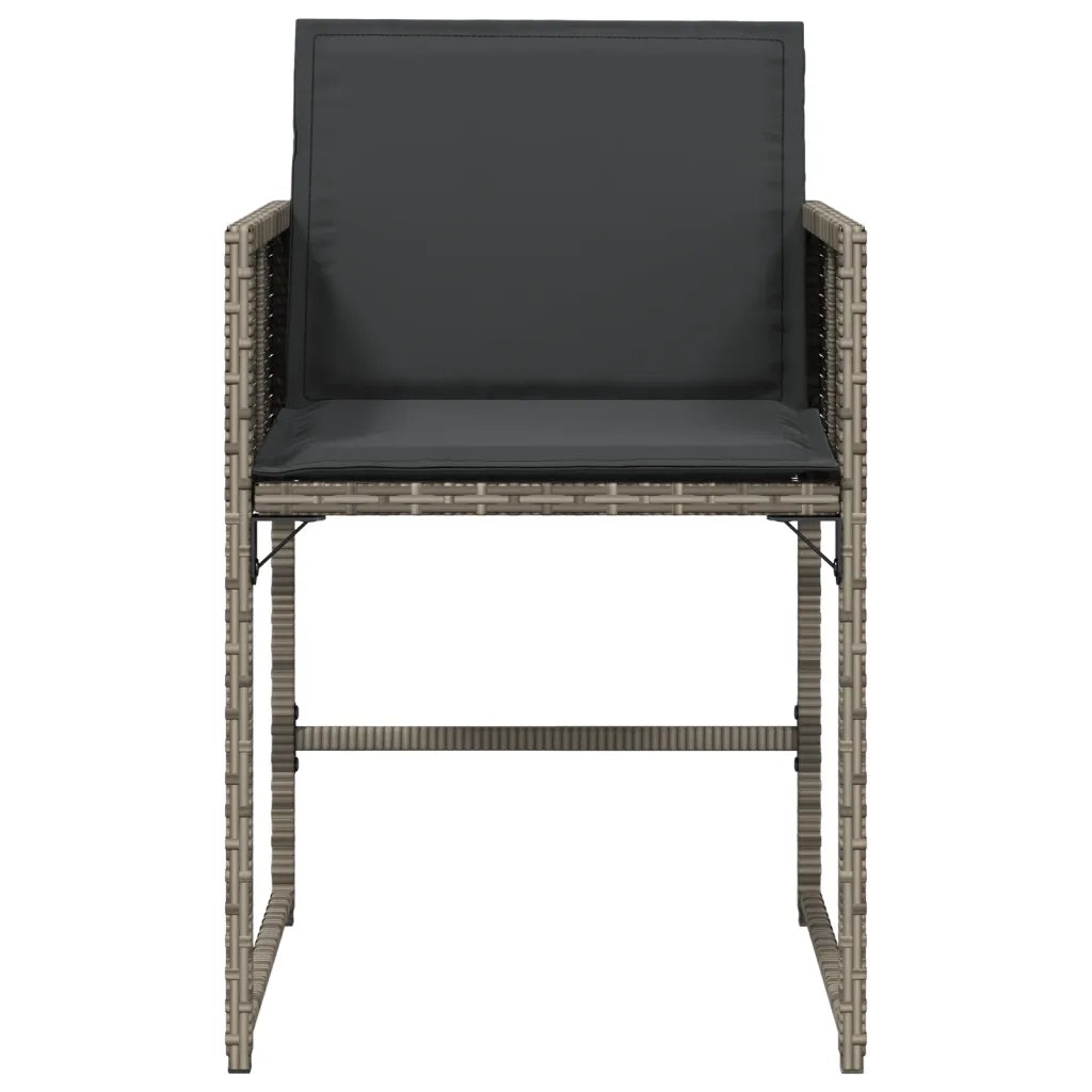 Sedie da Giardino con Cuscini 4 pz | Sedie da Esterno Grigio in Polyrattan