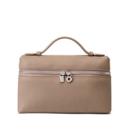 Borsa a tracolla da donna in vera pelle, colore grigio.
