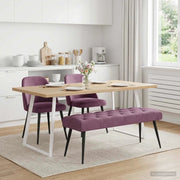 Panchina con bottoni imbottiti Viola 110 x 40 x 46 cm Velluto 42038584