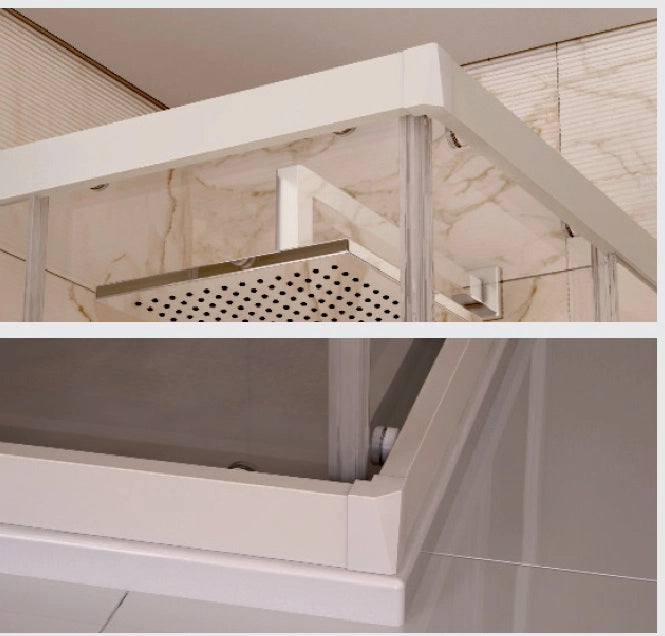 Box doccia due lati scorrevole pvc bianco e cristallo 6mm h.190cm Forglas 75x75 cm