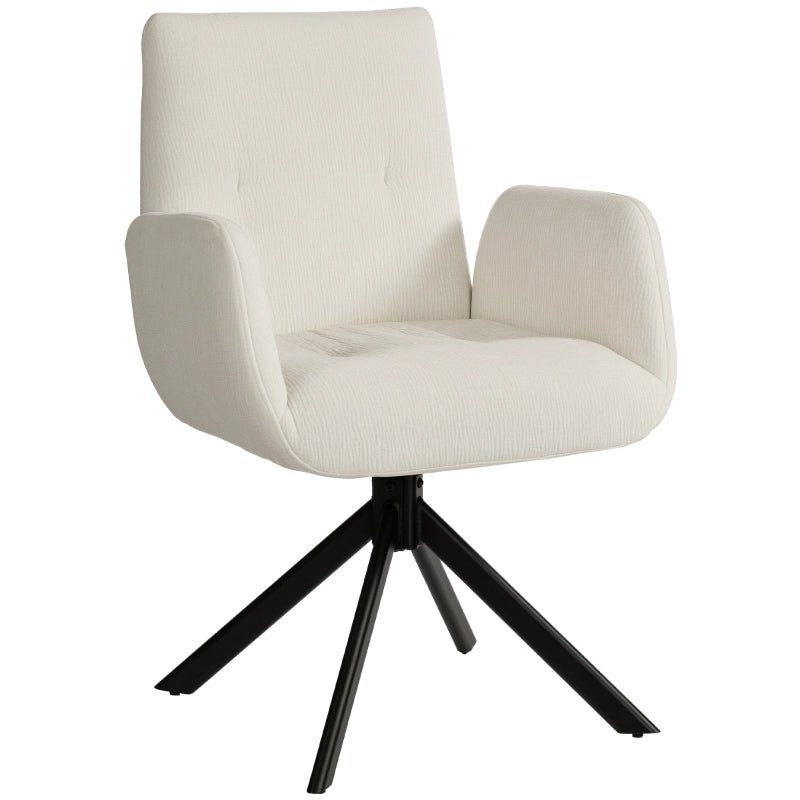 SEDIA Girevole 60x61x88 cm Cream White in poliestere