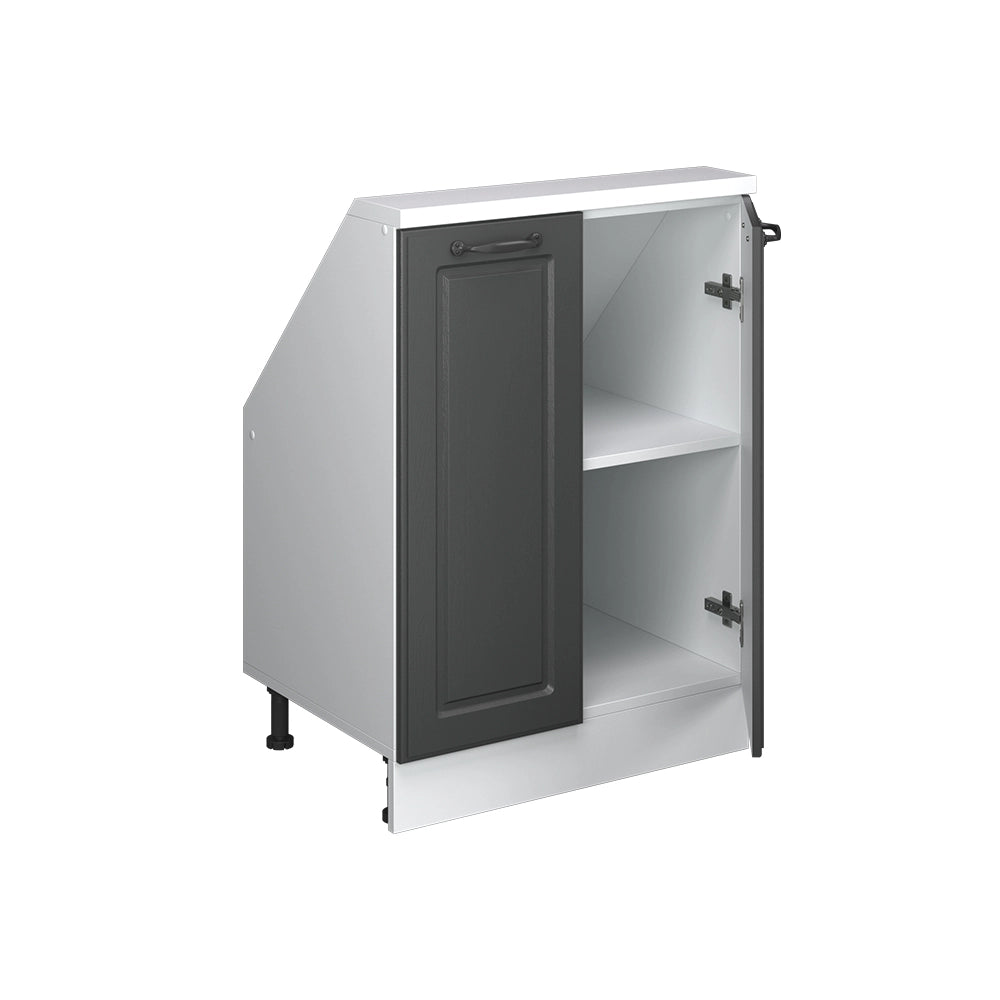 Mobile cucina sottotetto R-Line Antracite rustico/Bianco 60 cm con 2 porte Vicco