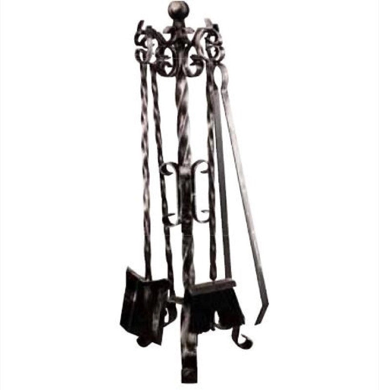 SET CAMINO FERRO BATTUTO BERLINO 4 ATTREZZI ALTEZZA CM. 68
