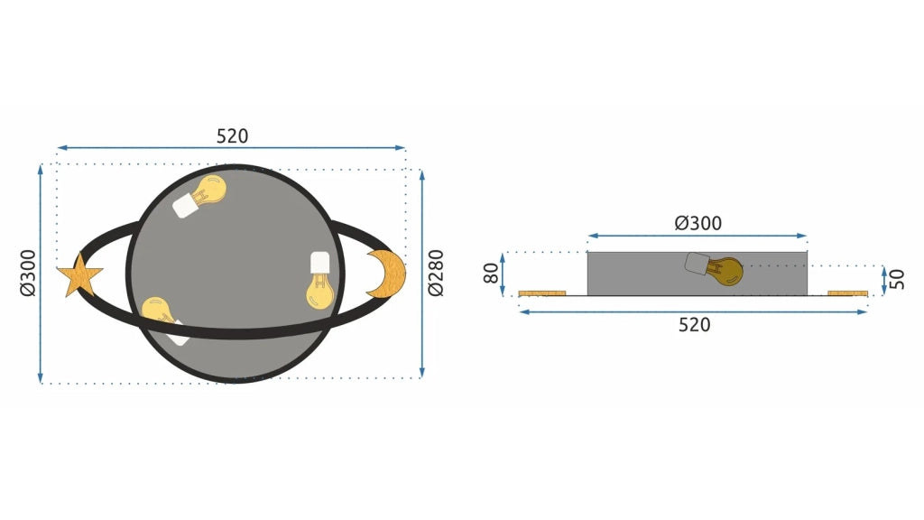 Lampada Plafoniere Moon White App865-c