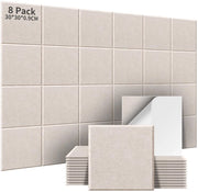 Pannelli Acustici Assorbenti del Suono - 8 Pezzi - Autoadesivi - Alta Densità - Decorazione per Parete - 30x30x0.9cm - Isolamento Acustico