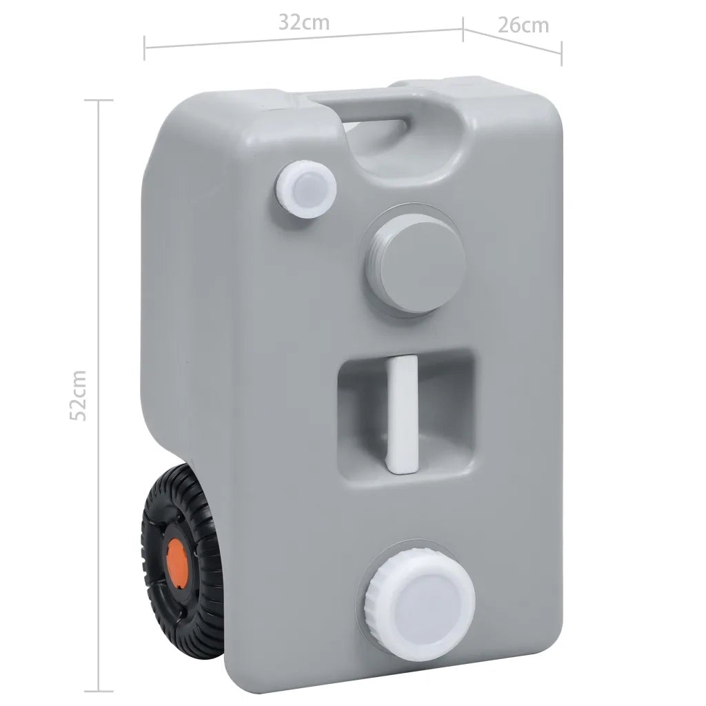 Serbatoio d'Acqua con Ruote per Campeggio 25 L Grigio CFW5540217