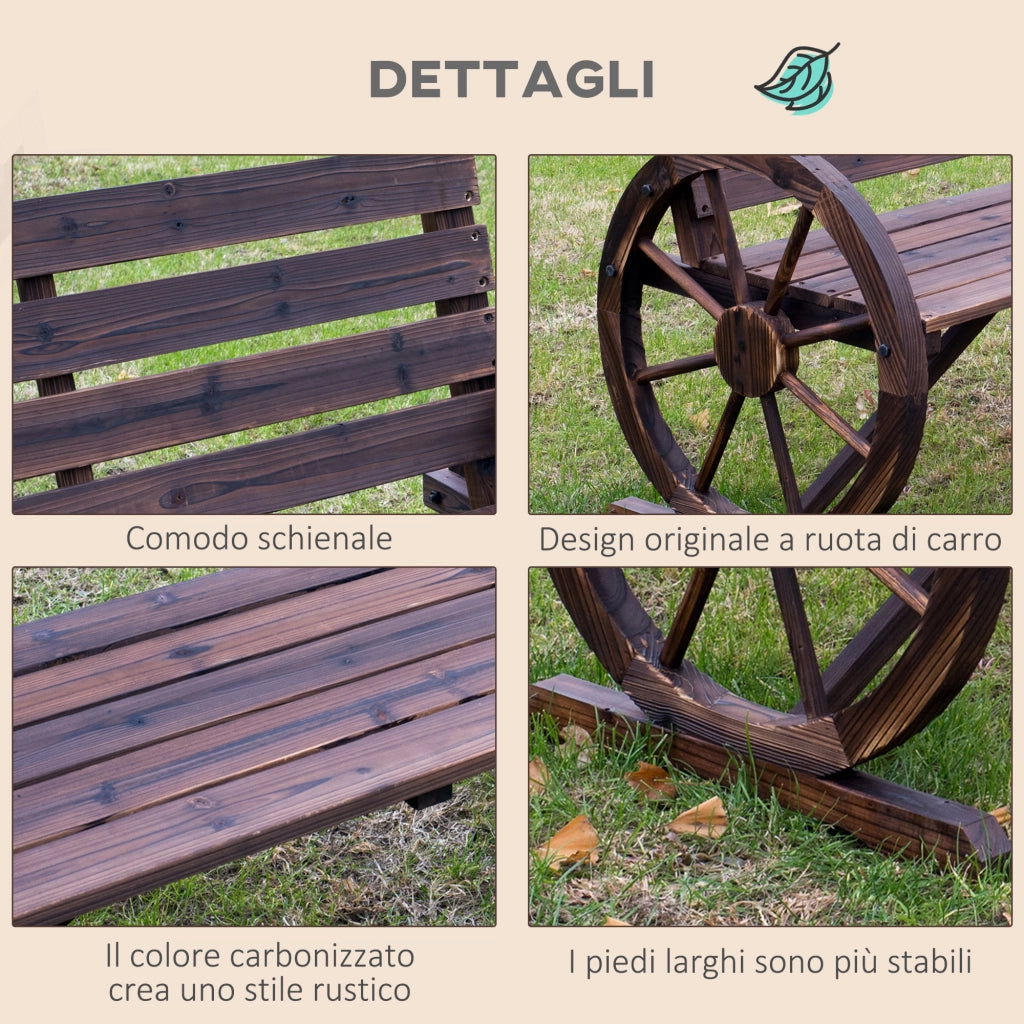 Panchina da Giardino 2 Posti con Braccioli ¨C Zephmum ¨C Legno di Abete Marrone 105.5x59x75 cm