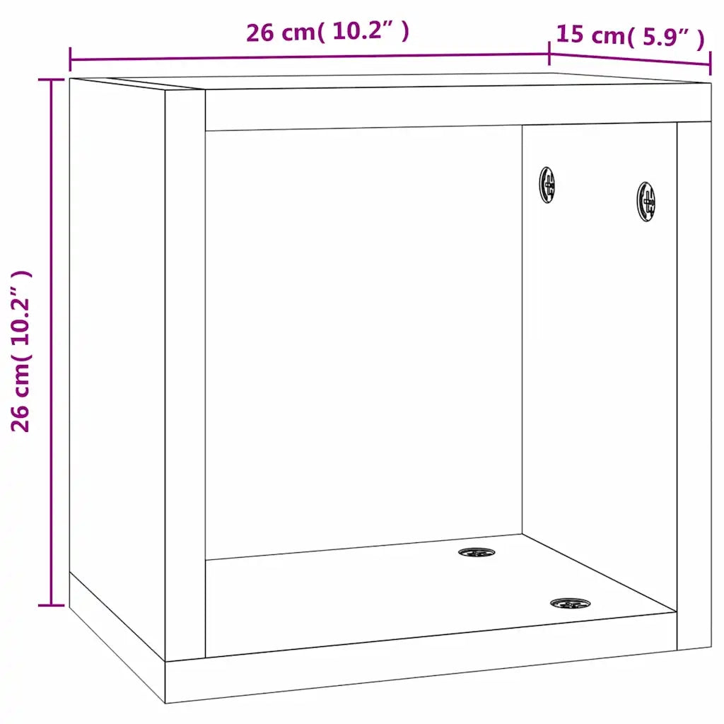 Scaffali da parete 2 pcs Rovere fumé 26 x 15 x 26 cm 815888
