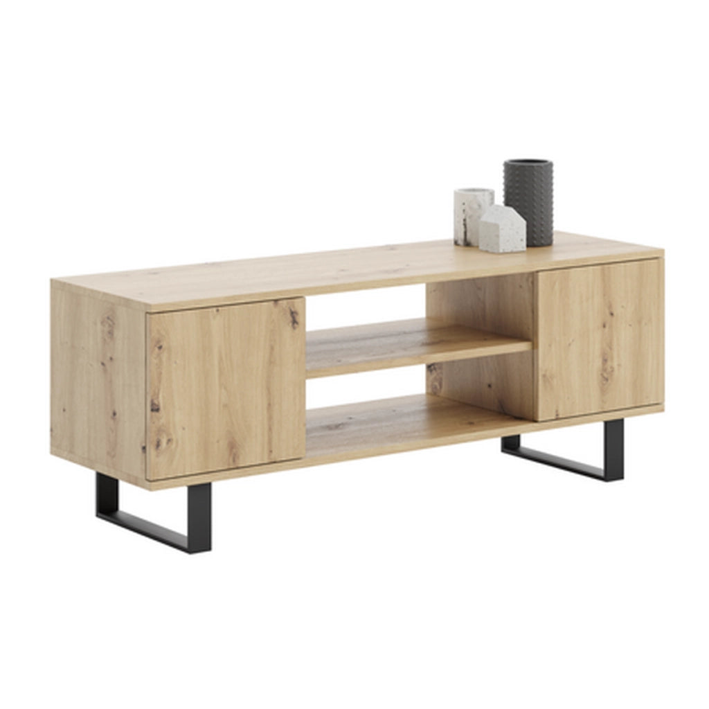 Mobile porta TV Focus in rovere artisan con gambe in metallo