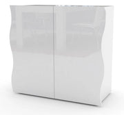 Mobile Multiuso 2 Ante 90x40x81 cm Onda Bianco Lucido