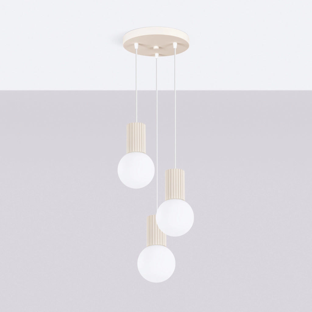 Lampada a sospensione SFERA beige 3 sfere G9 Pure Lume