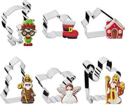 Set di stampi per biscotti a forma di Babbo Natale 6 pezzi in acciaio inossidabile Grande Babbo Natale con la scarpa Angelo di Natale Casa di Babbo Natale Set di stampi per biscotti per Natale e Capodanno