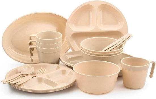 Set da campeggio per 4 persone - Servizi da picnic e da esterno leggeri e riciclabili