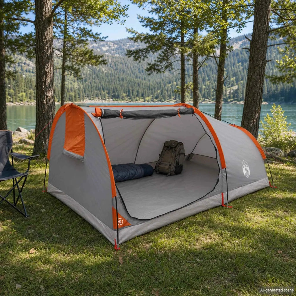 Tenda da Trekking Impermeabile 2 persona Grigio e arancione 42042228