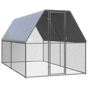 Pollaio da esterno 2 x 4 x 2 m in acciaio zincato con tetto impermeabile 02_0001689