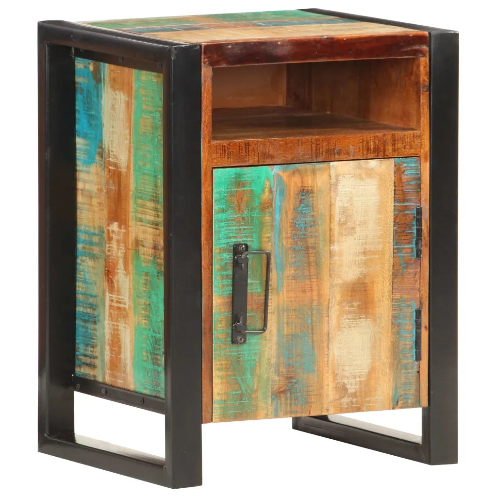 Comodino | Armadio da Notte | Mobiletto da notte 40x35x55 cm in Legno Massello di Recupero