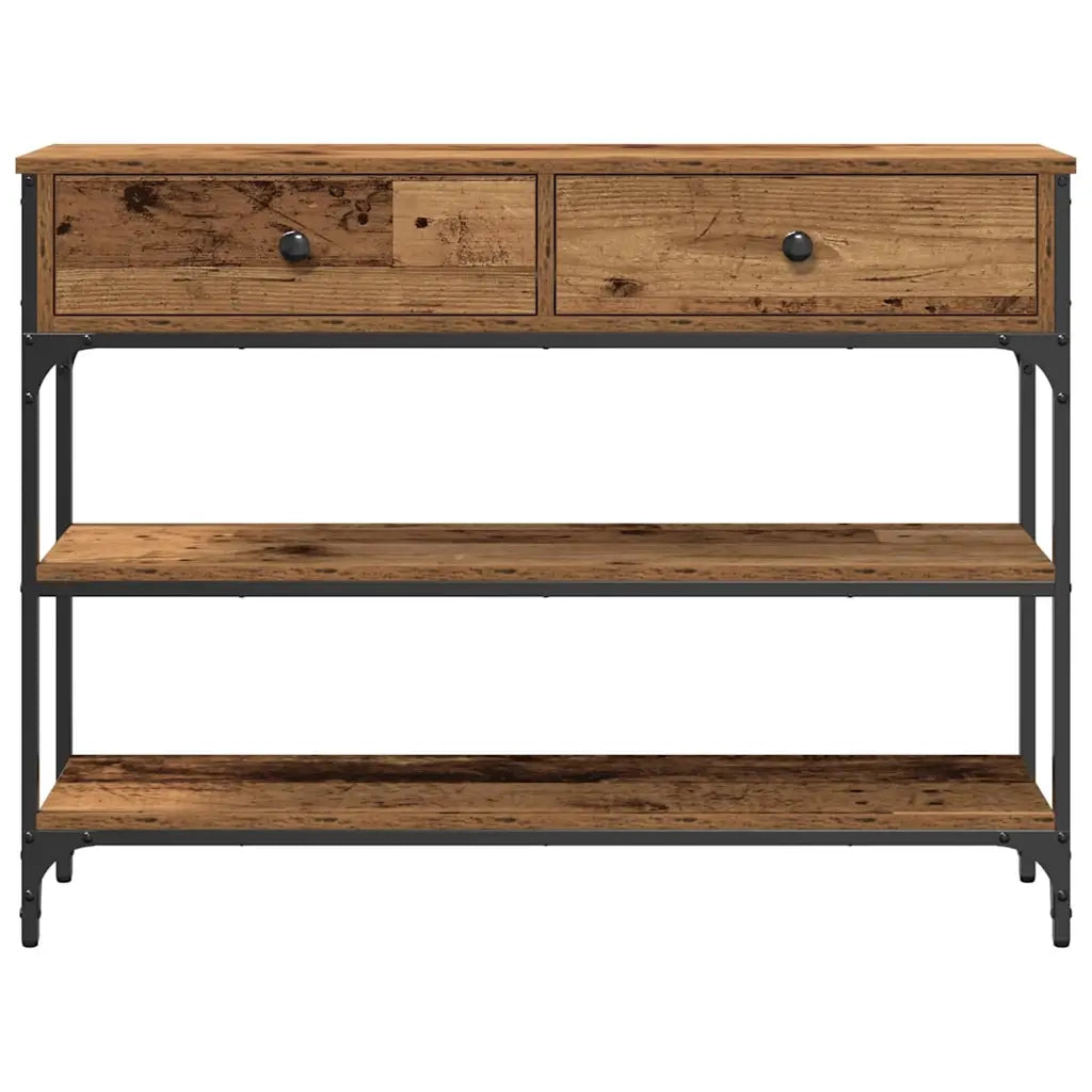 Tavolo Consolle | Tavolo d'Ingresso con cassetto Legno vecchio 100 x 25 x 75 cm