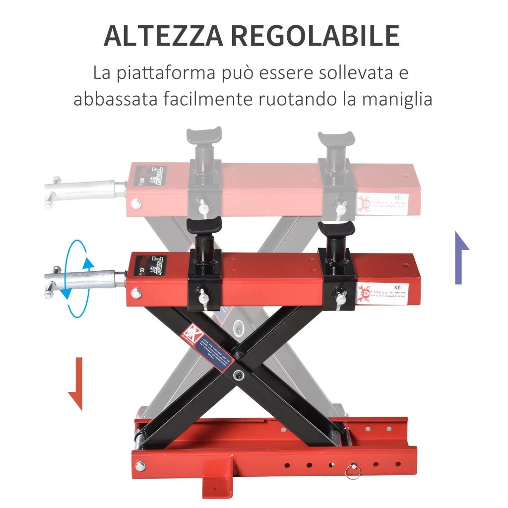 Cavalletto Moto Centrale Regolabile ¨C zephmum ¨C Metallo Rosso