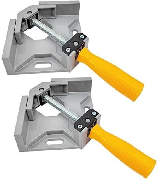 Fermo Hidraulico 90° - Lega di Alluminio - Maniglia Regolabile - Unico Manico - 2 Pezzi - Ideale per Lavorazione del Legno - Fermo