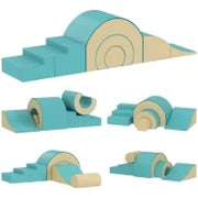 Set di 5 Blocchi di Costruzioni Morbide in Schiuma per Bambini per Casa e Scuola, 181x39x 29 cm, Verde