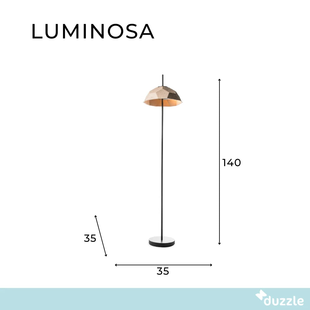 Lampada da terra Luminosa in metallo rosa e grigio | Duzzle