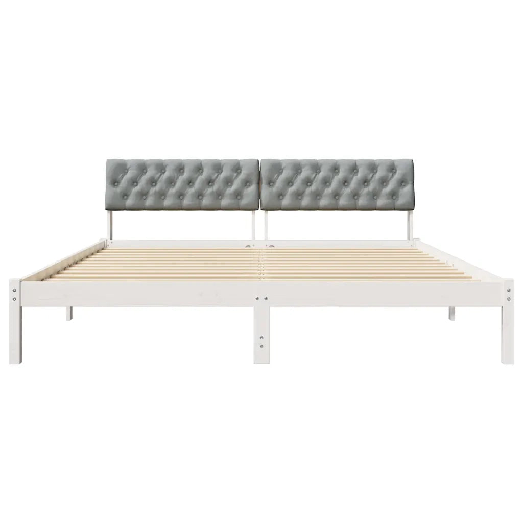 Struttura del Letto Bianco e grigio chiaro 180 x 200 cm 3394347