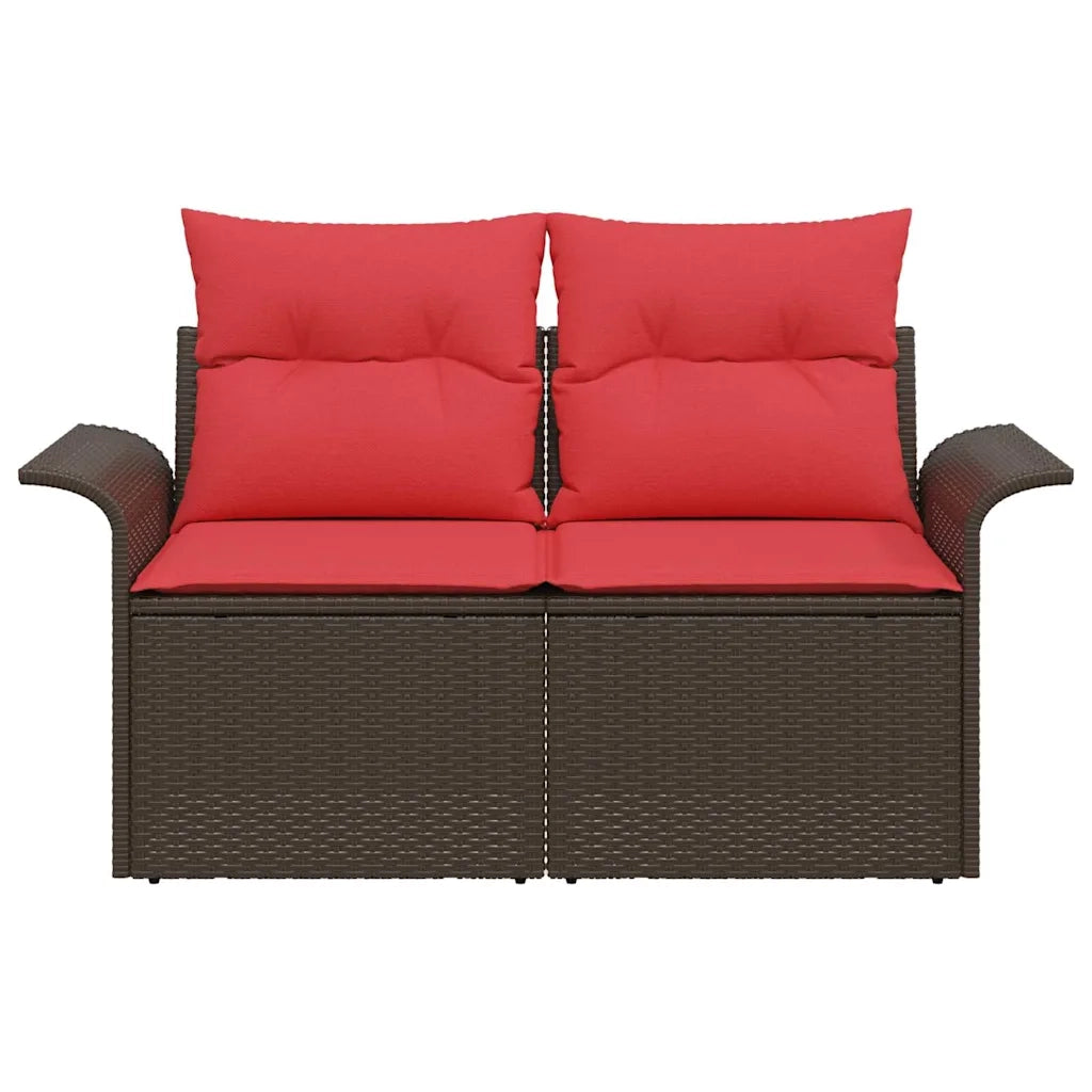 Divano da giardino con cuscino 141 x 62 x 69 cm polyrattan