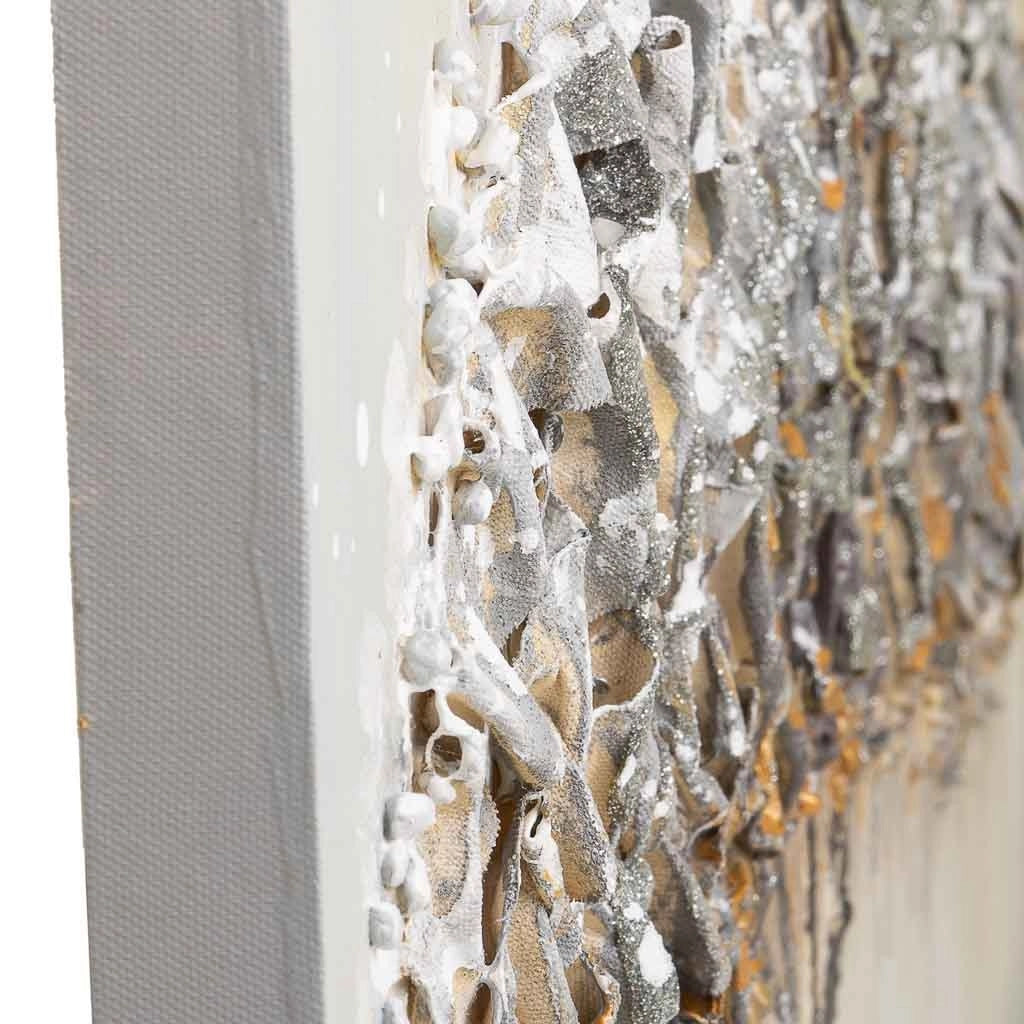Quadro dipinto a mano con rilievo marrone 50x100x3h