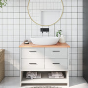 Piano Bagno Marrone Chiaro 100x60x2 cm Legno Massello Trattatocod mxl 71904