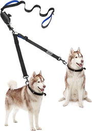 Guida per Cane Senza Intrecci Riflettente con Manubri Doppia Piena e Sacchetto per Escrementi Adattabile per Cani fino a 50 kg