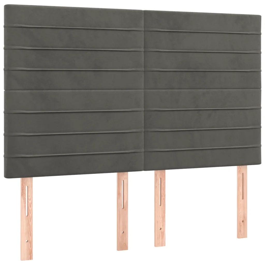 Giroletto senza Materasso-Struttura Letto Grigio Scuro 140x190 cm Velluto 475676
