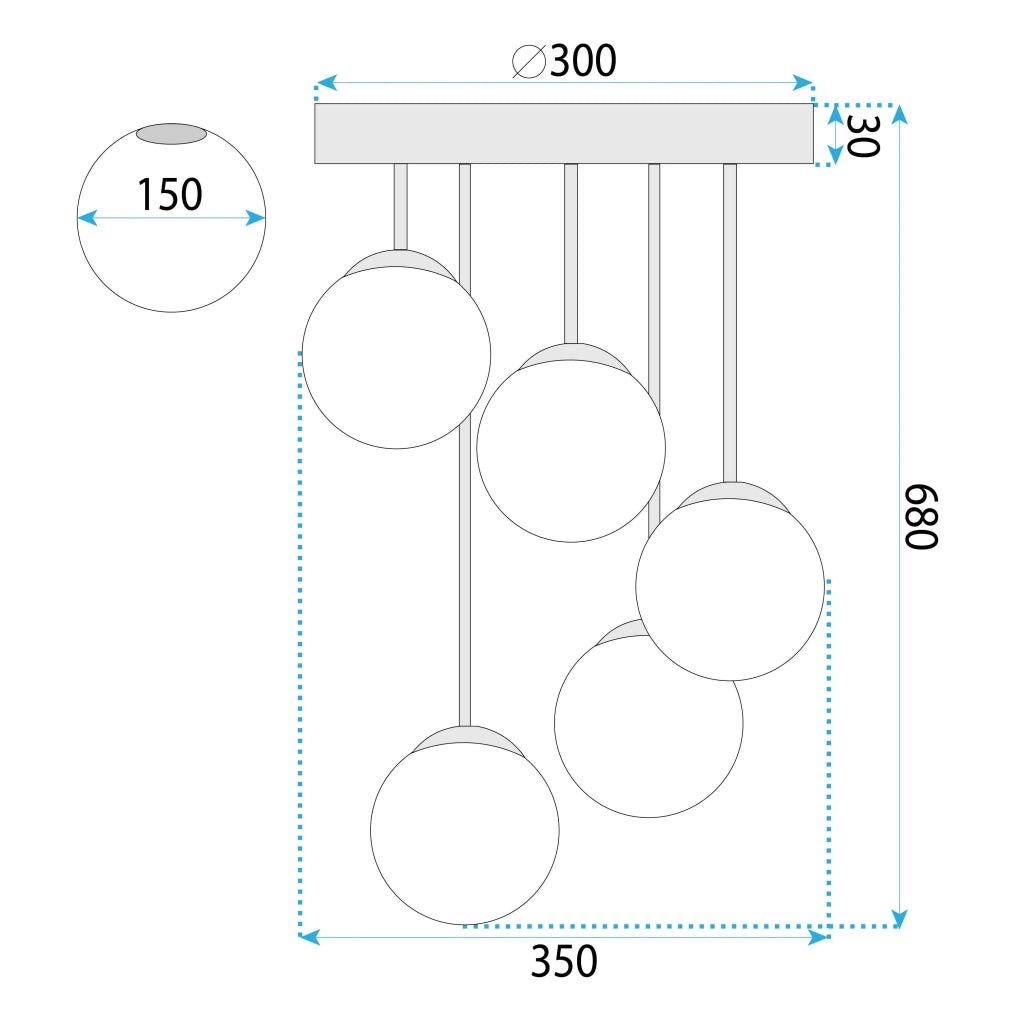 Lampada APP1816-5CPR Black
