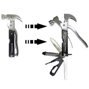 Trade Shop - Tac Tools Utensile Multifunzionale 18 In 1 Forma Di Martello Acciaio Inox -