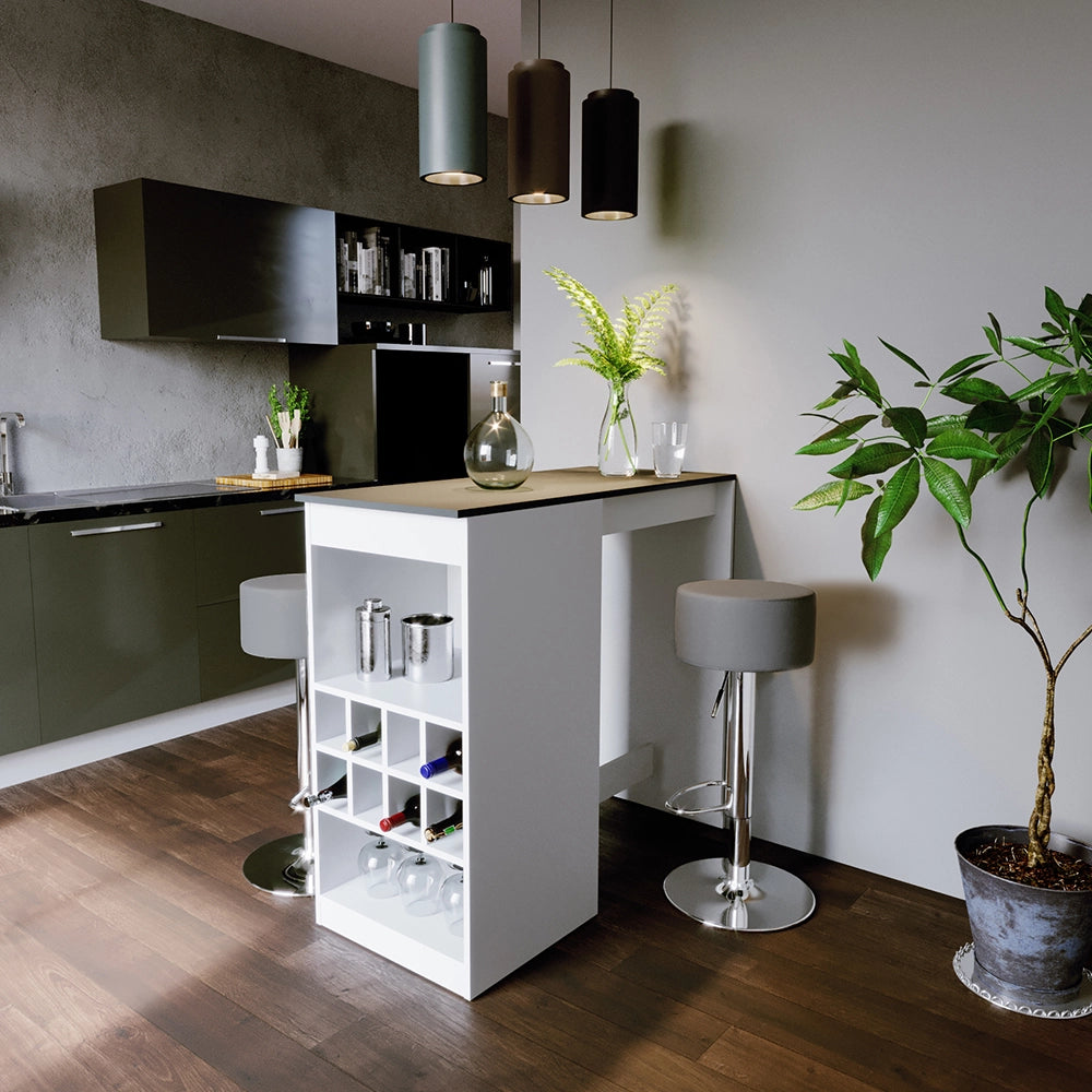 Vicco Tavolo bar con sgabelli Bianco/antracite 115 x 50 cm con 2 sgabelli da bar