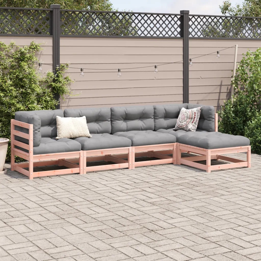 Set Divani da Giardino 5 pz | Set Salotto da Giardino in Legno Massello Abete Douglas