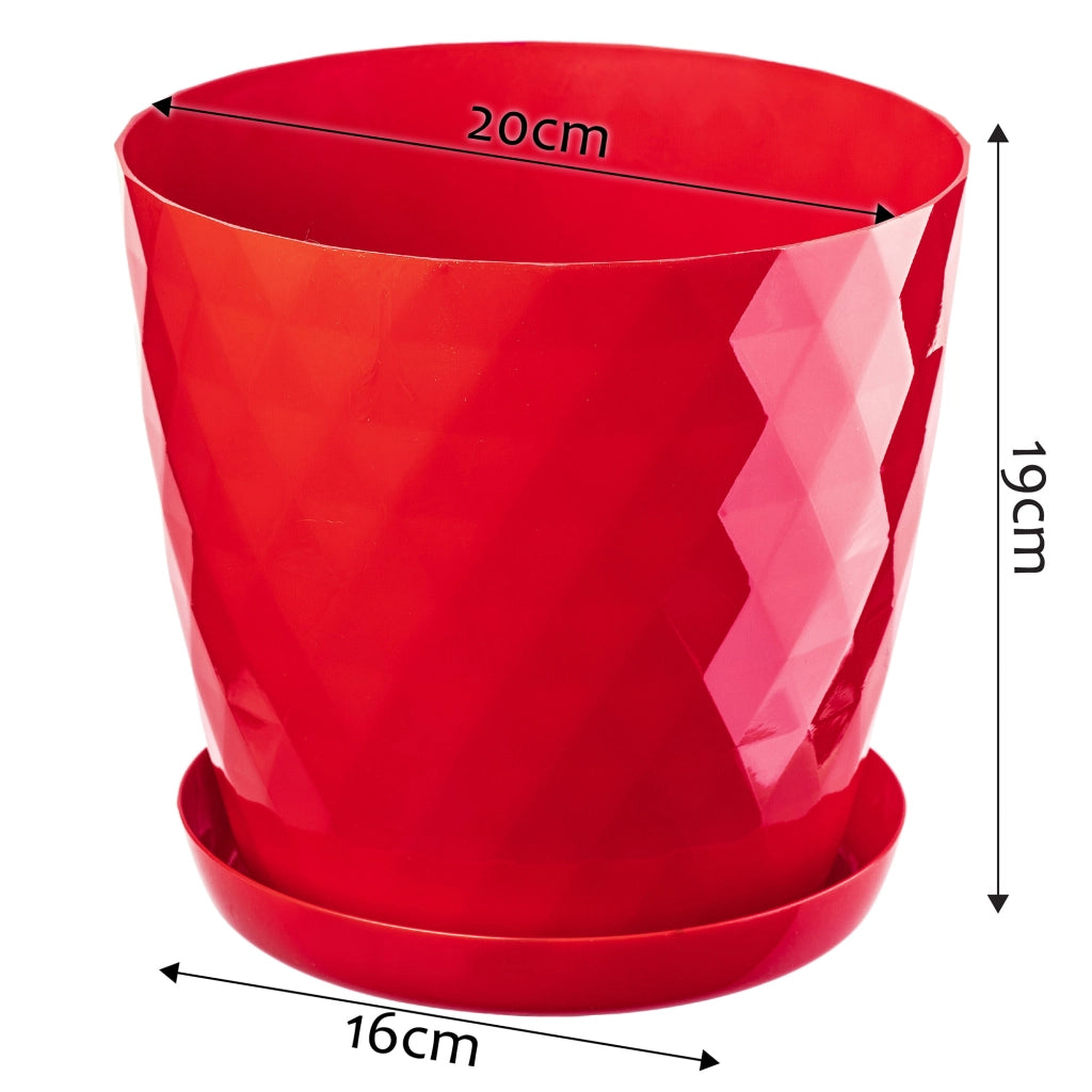 Vaso da fiori KADAX, coprivaso, 20 cm, supporto per fiori, plastica rossa, 3 pezzi.
