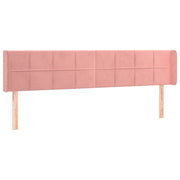 Testiera | Testata ad Orecchio Rosa 183x16x78/88 cm in Velluto