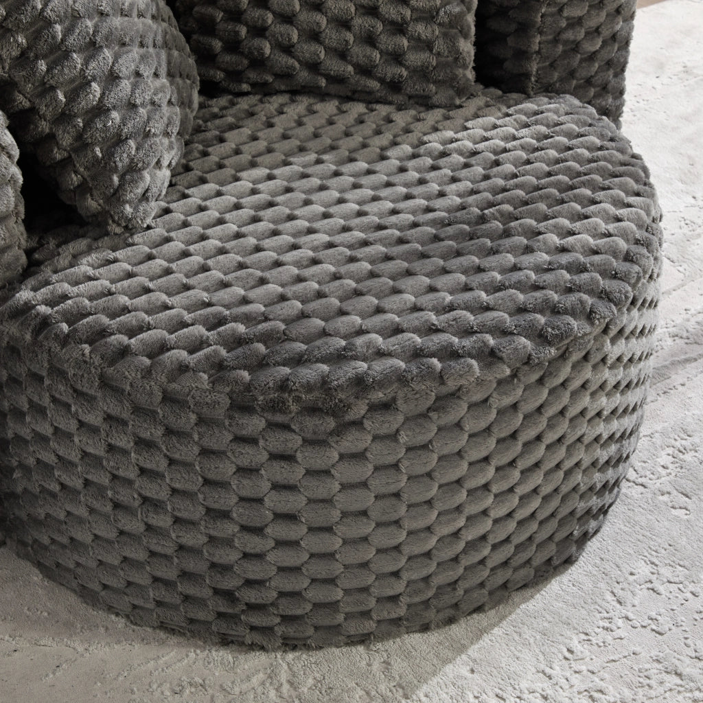 POLTRONA con pouf 130x115x103 cm in tessuto grigio scuro