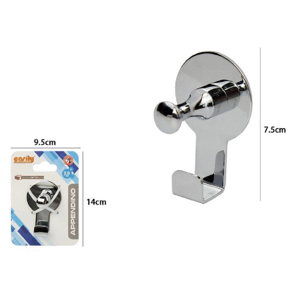 Trade Shop - Appendino Gancio Appendi Porta Asciugamano 1 Posto Bagno Cromato 7.5 Cm 59745 -