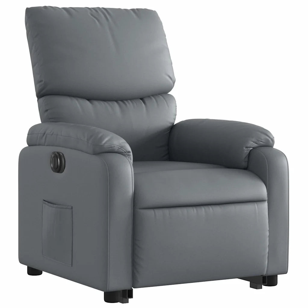 Poltrona Alzapersona Reclinabile Grigio in Similpelle 3204903