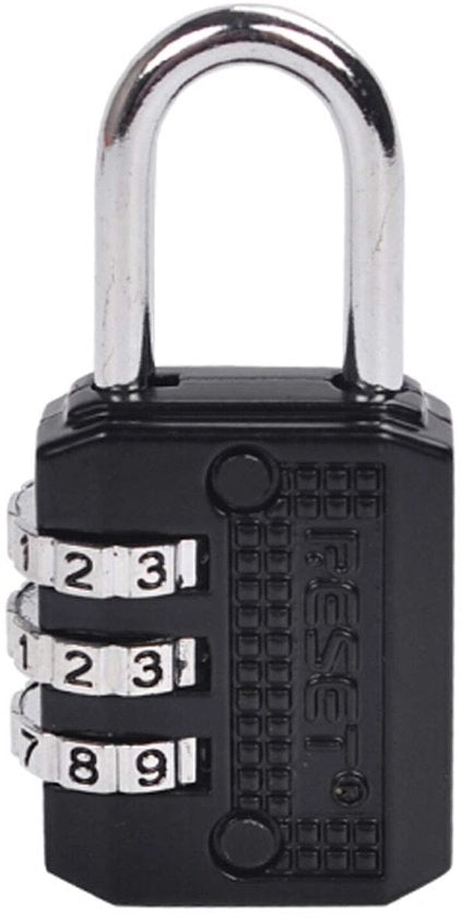 Combinazione a 3 cifre mini, combinazione a 3 cifre compatta per cassetti, cassetti segreti, sacchi, valigie, borse, zaini - ideale per viaggi, nero, 1 confezione