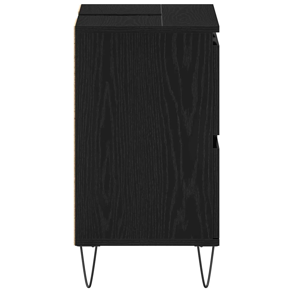 Armadio per Lavabo da Bagno Rovere Nero 80 x 33 x 60 cm 862894