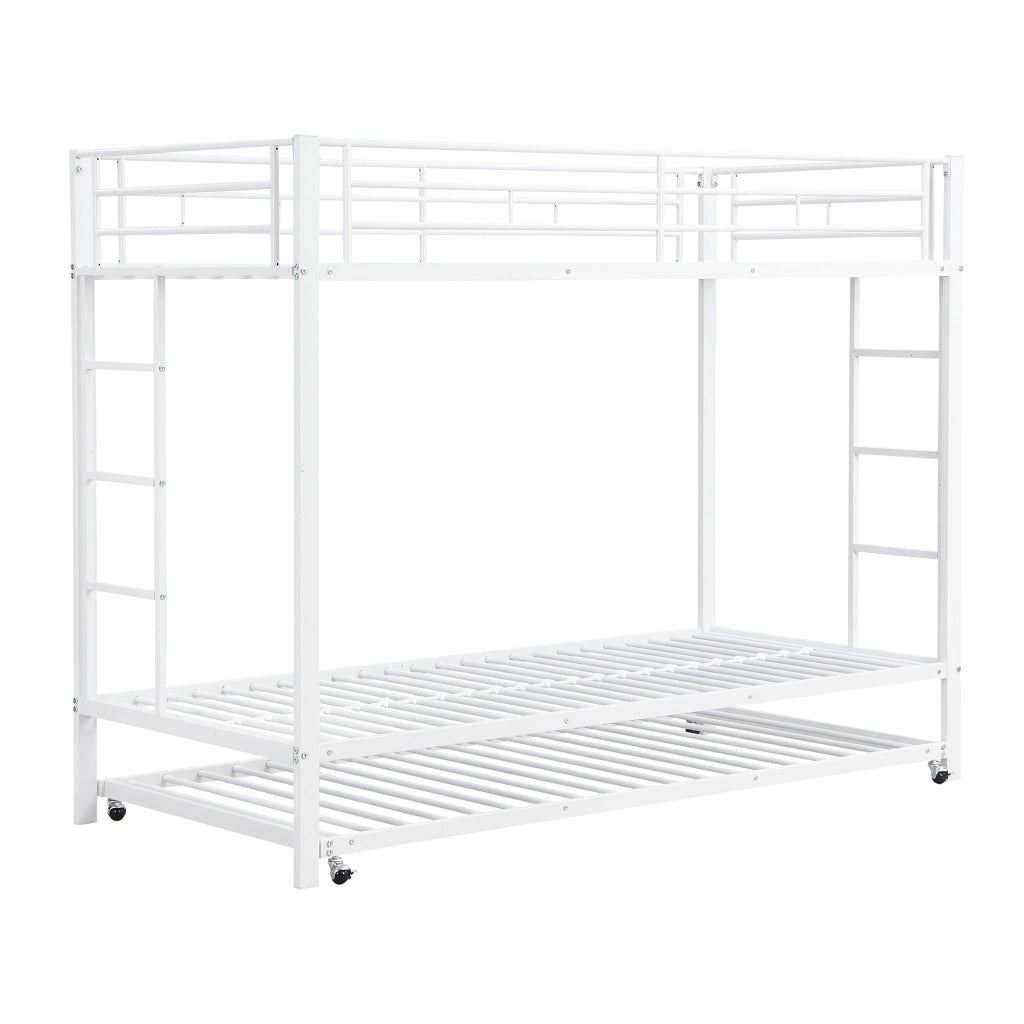 Letto a Castello con Letto Estraibile ¨C MINIMAL ¨C Metallo Bianco 90x200