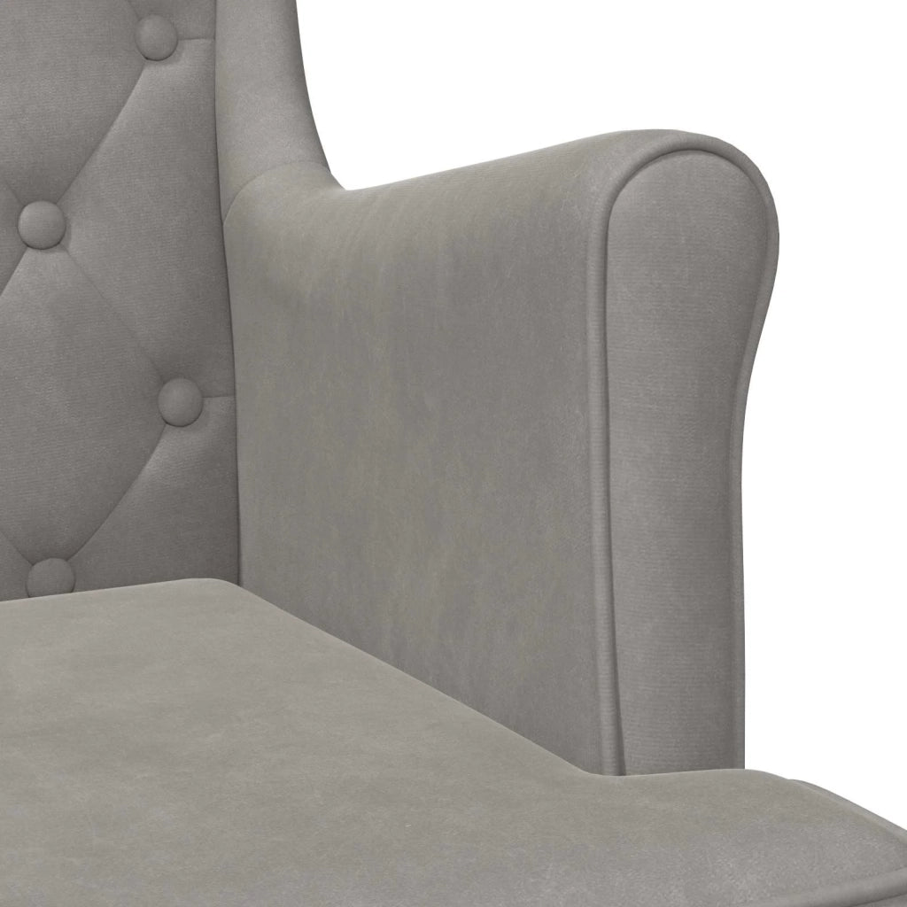 Poltrona-Divano Sedia-Poltroncina Grigio Chiaro Velluto 165436